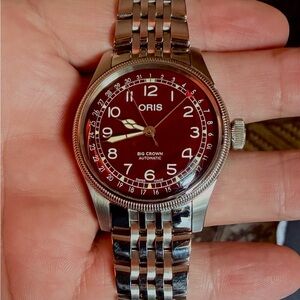Oris Red Dial Big Crown Pointer